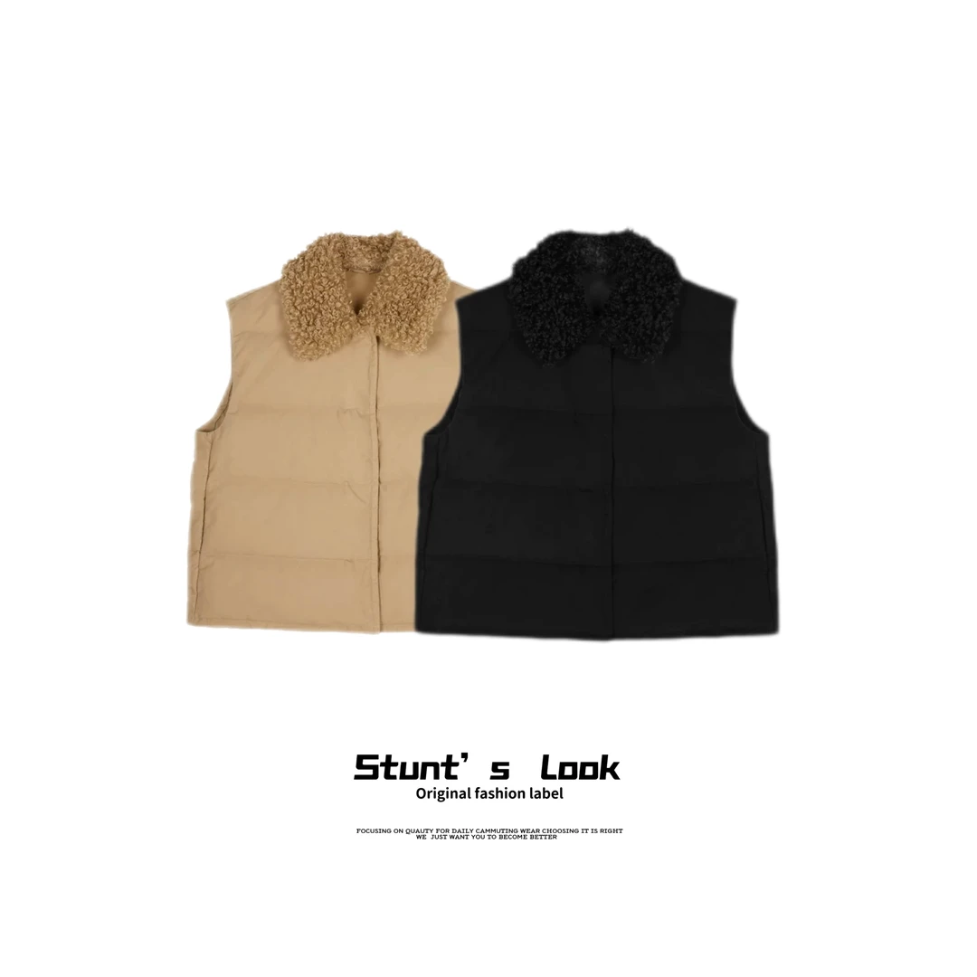 2025新款时尚百搭毛领冬季保暖羽绒马甲1233