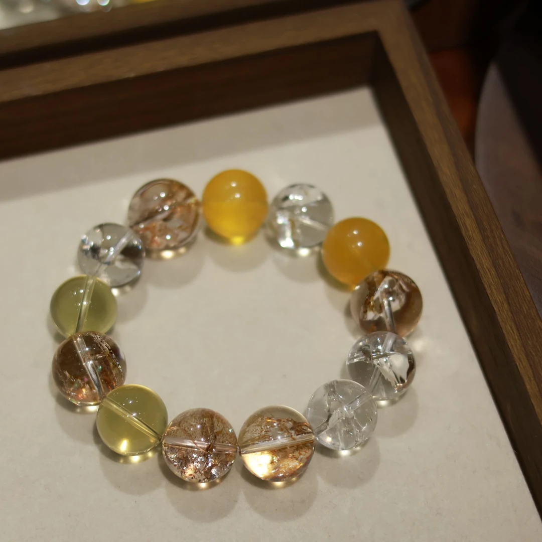 【鎏光屿】金棕系暖黄圆珠多宝设计款