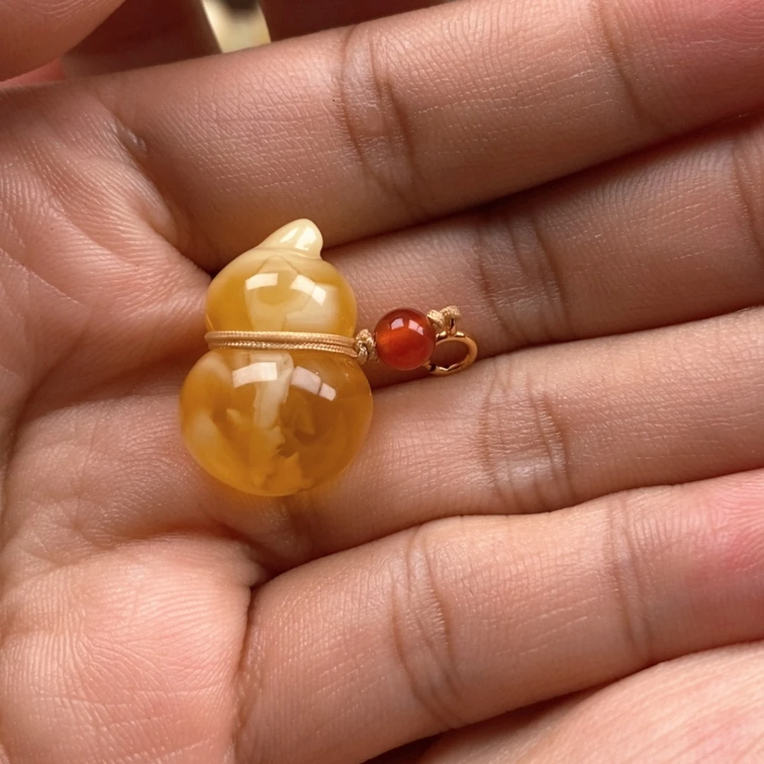 裸石琥珀未镶嵌蜜蜡葫芦