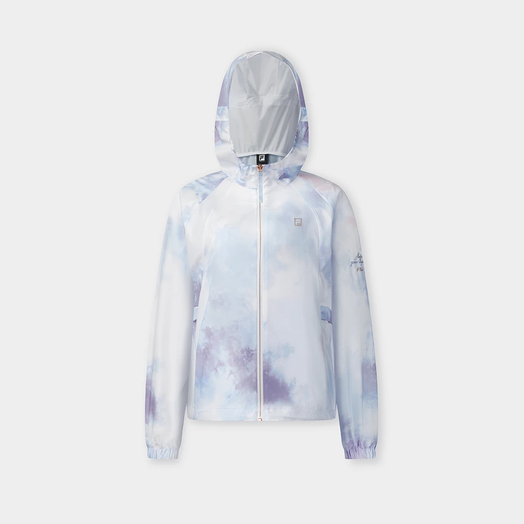 FILA斐乐女款25春欧若风户外运动薄梭织连帽外套A11W521707F