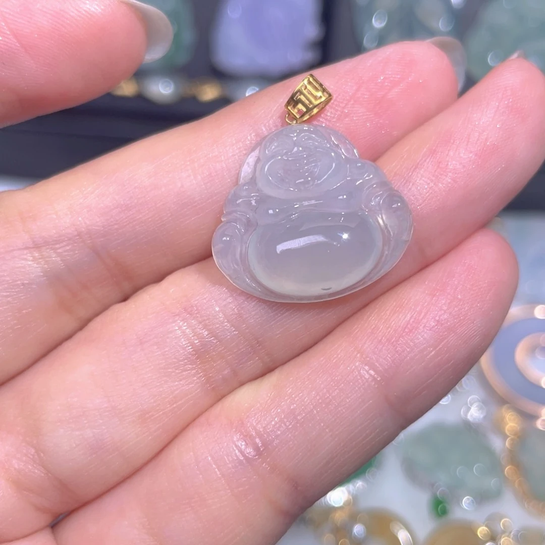 颈饰18K金镶嵌翡翠翡翠