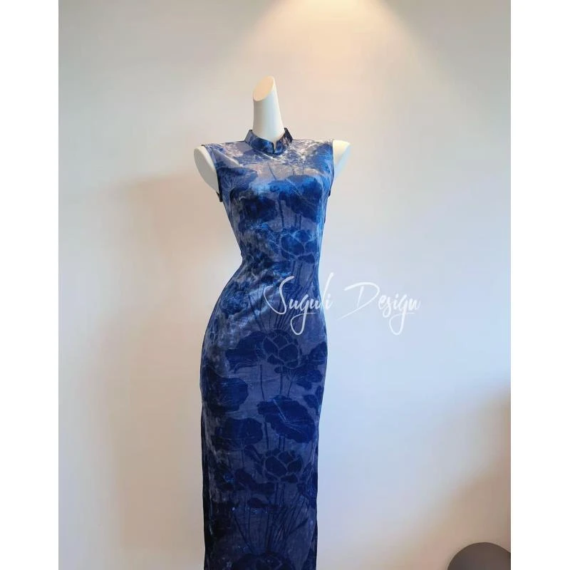 苏故里【荷雾】文艺气质修身高端日常旗袍奢华气质单层衣长120