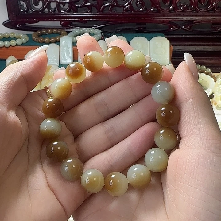 手链未镶嵌和田玉（糖玉）