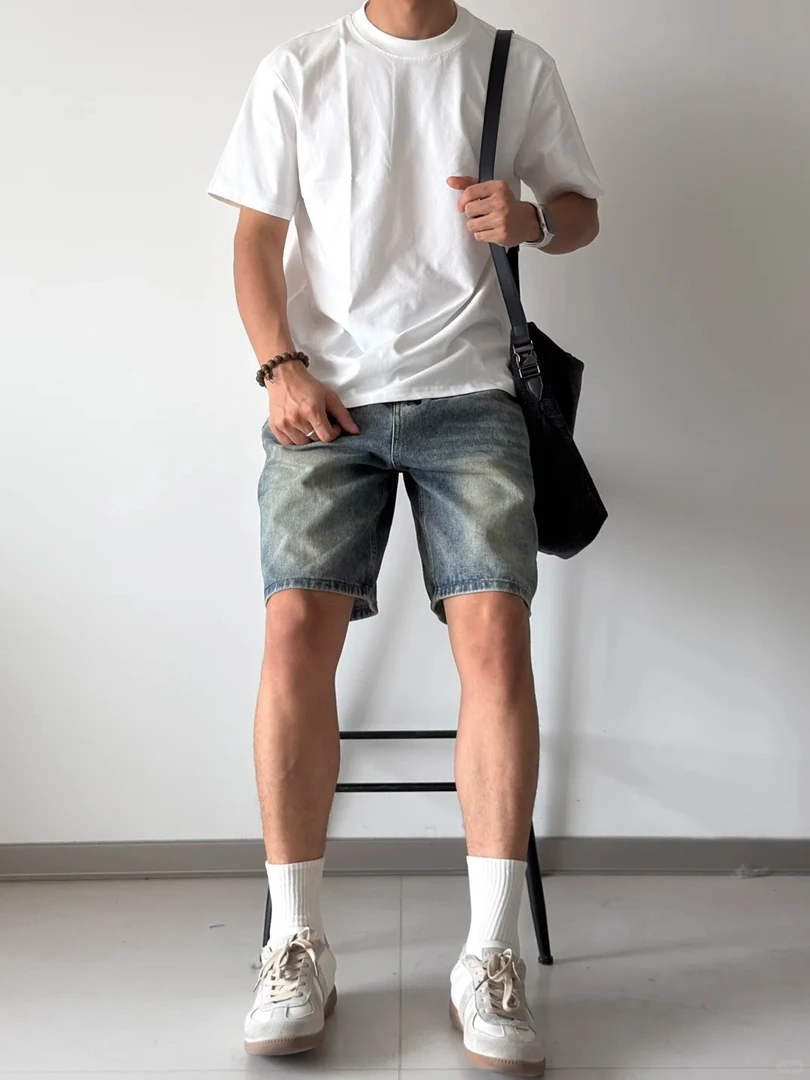 （过款直播间）工厂尾货牛仔裤中裤修身短裤薄款五分裤默认微瑕