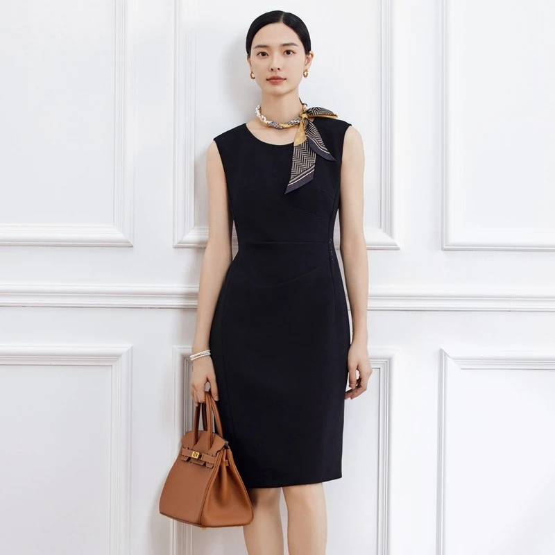 娜尔思商场同款无袖连衣裙早春A字裙博主同款NF08128W0