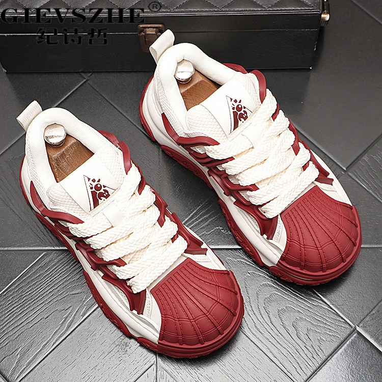 纪诗哲男士轻奢高端小白鞋时尚舒适透气厚底增高鞋男鞋痞帅高级感