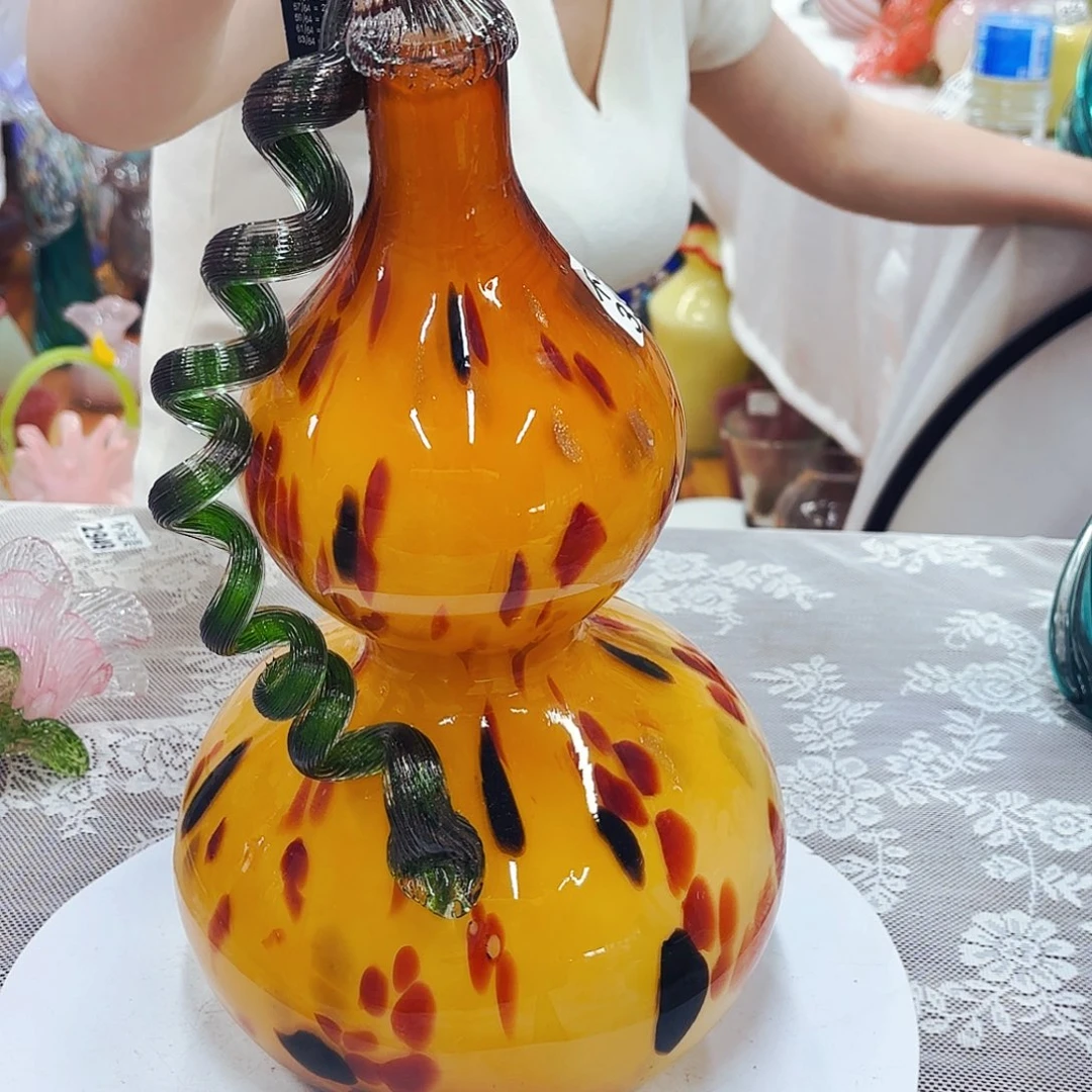 微瑕琉璃花瓶摆件艺术