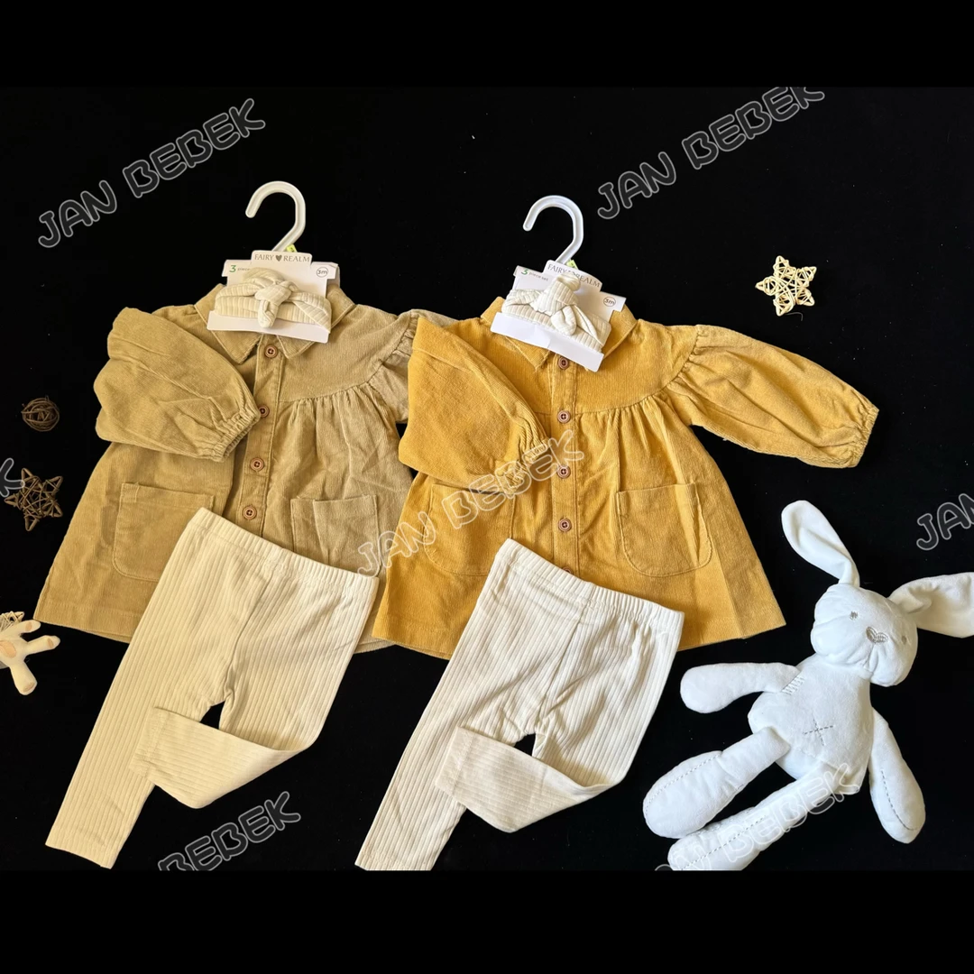 女宝套装2025秋季新款洋气时髦纯棉灯芯绒三件套