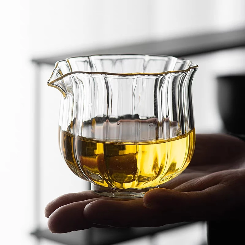 【灵花公道杯】高硼硅玻璃公道杯分茶器茶海
