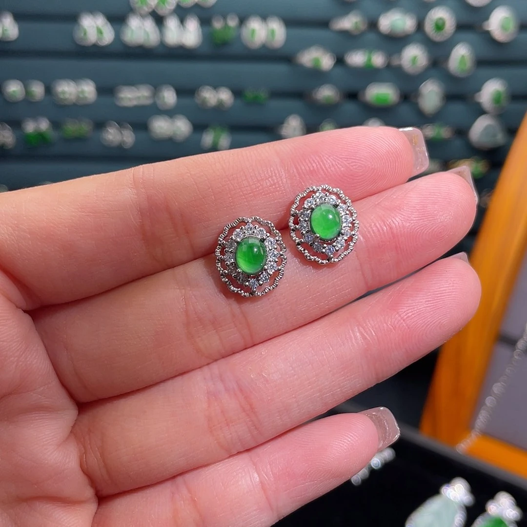 未镶嵌翡翠耳饰耳钉