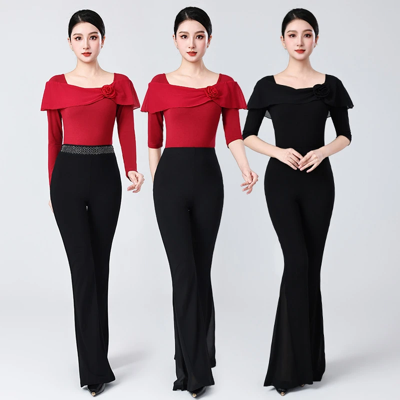 2025年新款形体服女高级感礼仪训练服装走秀高端导师舞蹈长袖修身