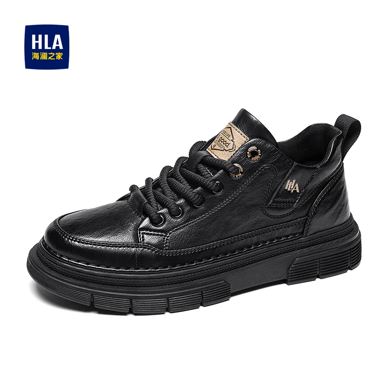 HLA/海澜之家2025冬季新款时尚潮流百搭增高英伦风男士马丁靴D390