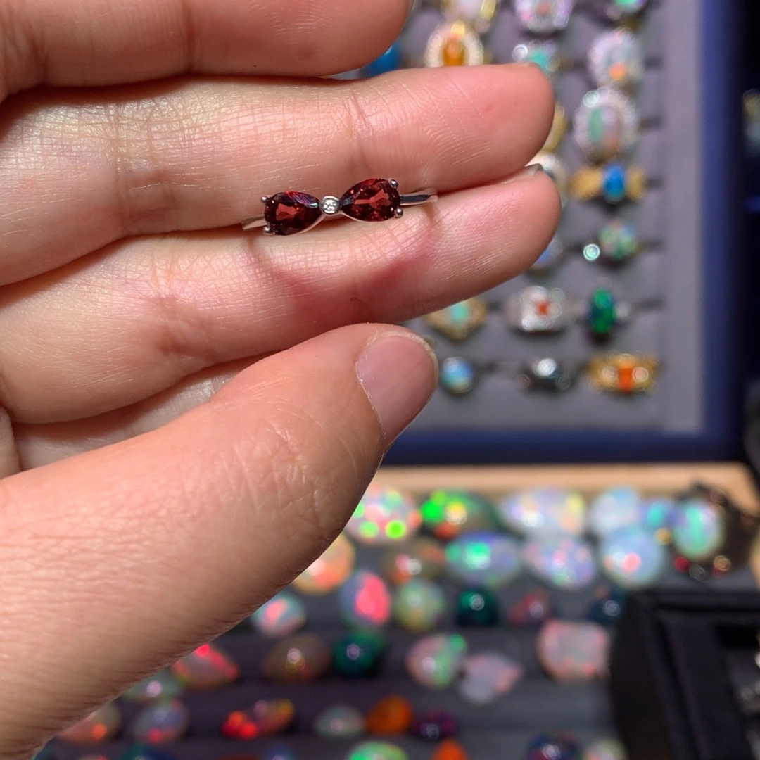 欧泊戒指款式银S925镶嵌