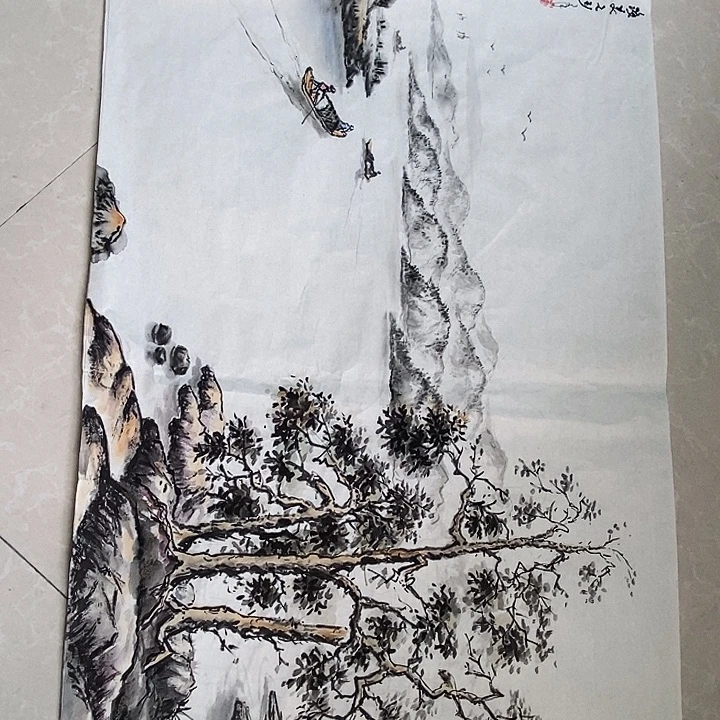 国画陈峰四尺三开手绘作品