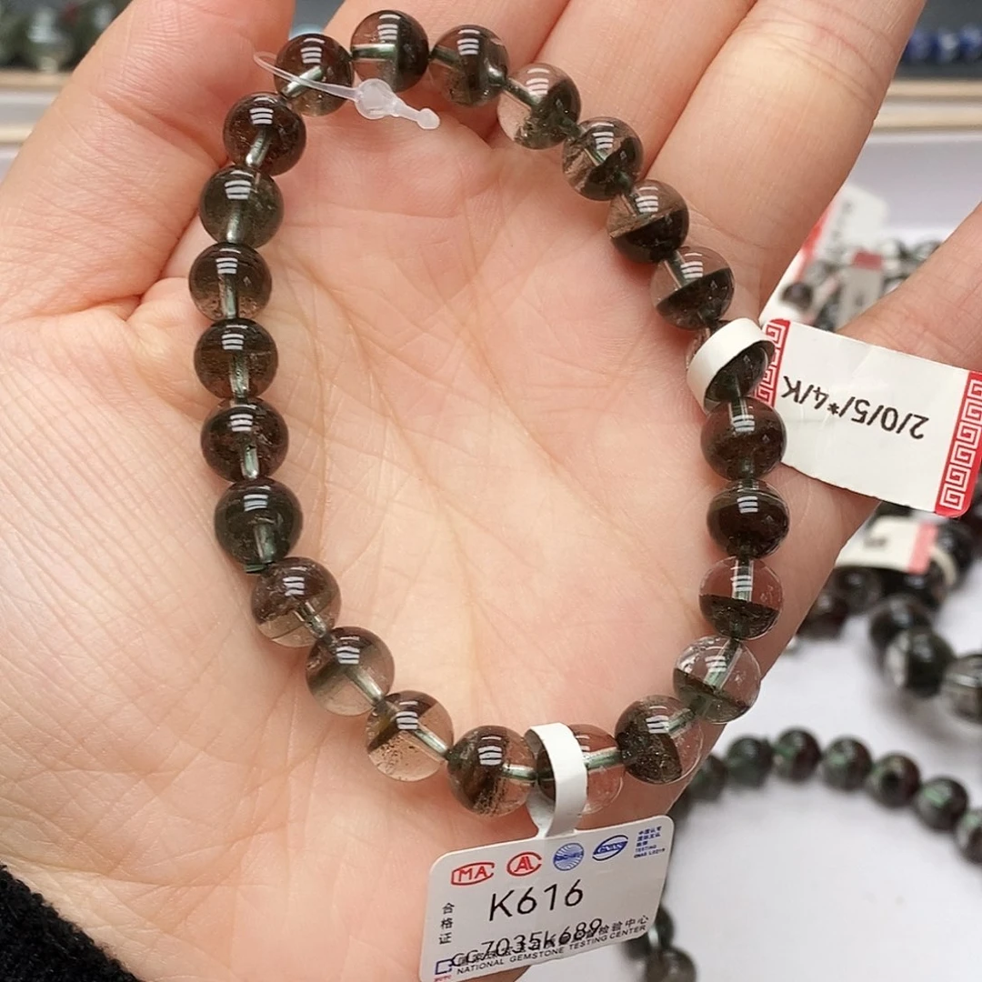 未镶嵌手链水晶K616 绿幽灵 8m+