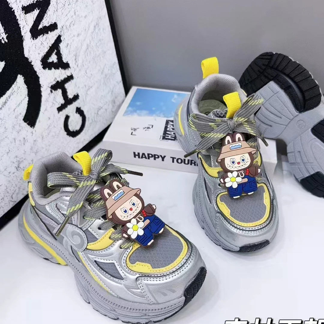 儿童老爹鞋2025秋季新款男女童低帮卡通轻底跑步鞋时尚百搭运动鞋