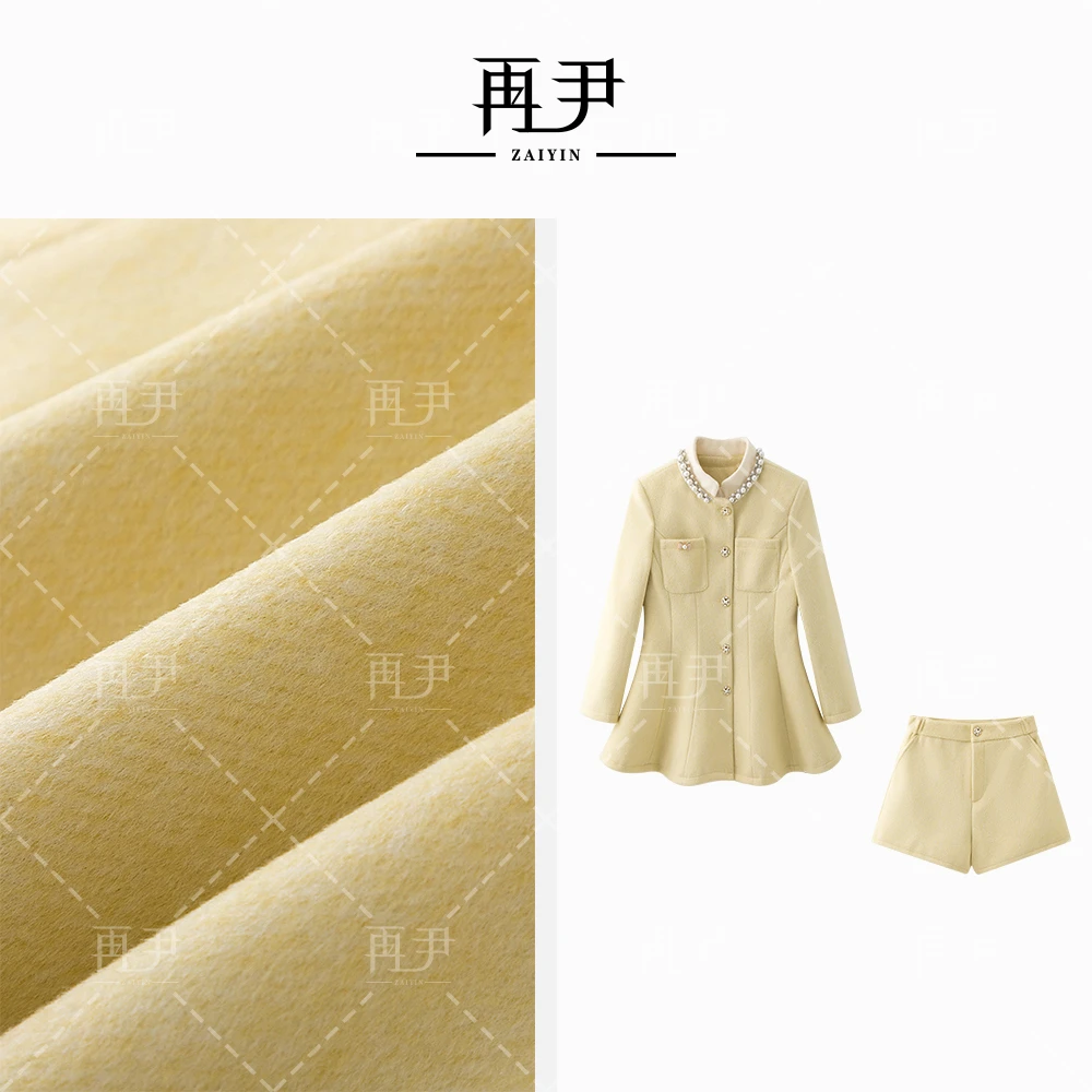 【海岛乌龙茶】小众设计师定制时尚气质冬季女羽绒套装G24DT021075