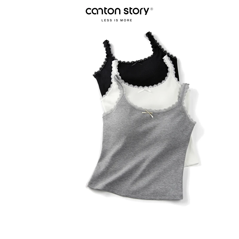 羊城故事 甜美带胸垫蕾丝花边吊带背心 Y2503x蕾丝边吊带x8221