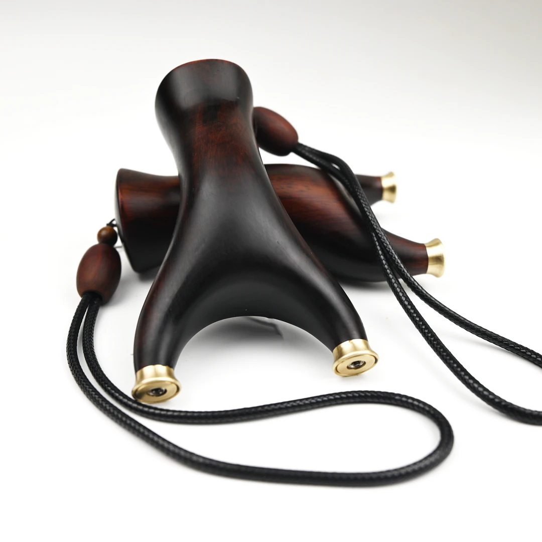 新品老料高密紫檀块压不掉毛飞虎弹弓带绳（75.15左右）