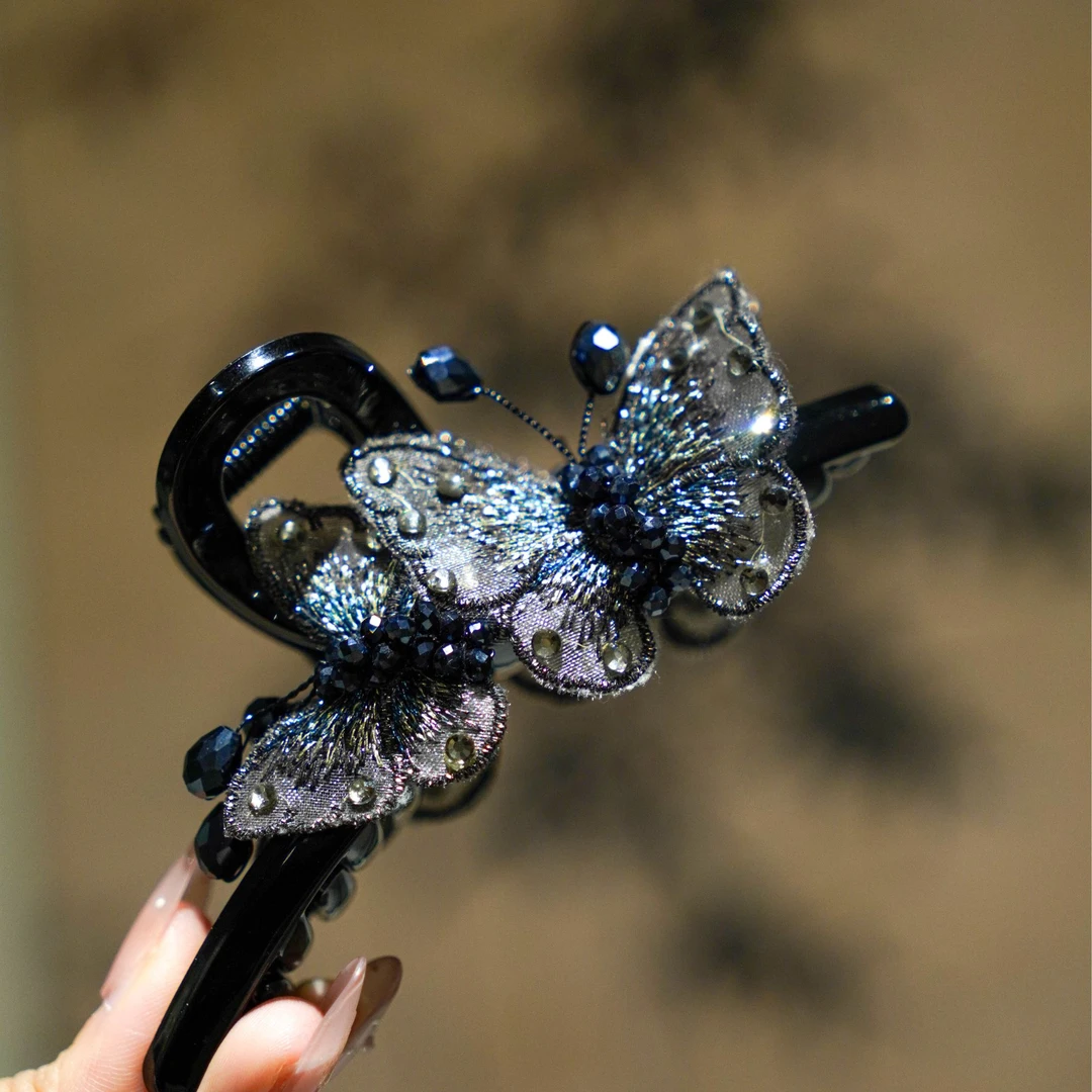 【璀璨】百世苏绣/非遗手工绒花抓夹国风搭配送礼B121