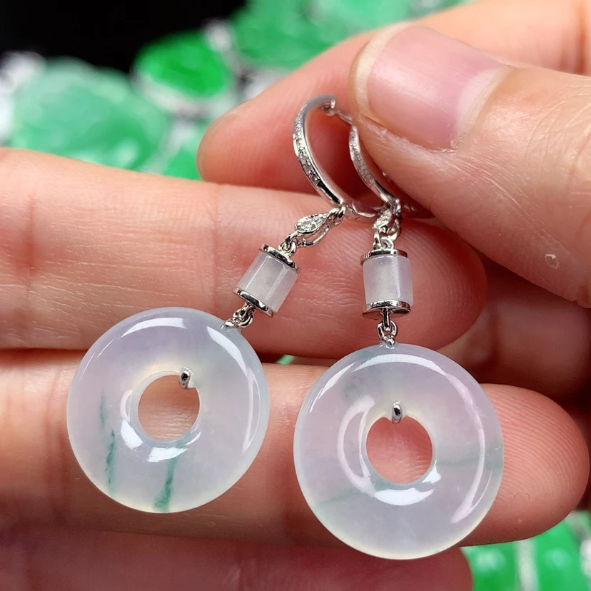 【闪购商品】18K金镶嵌翡翠耳饰