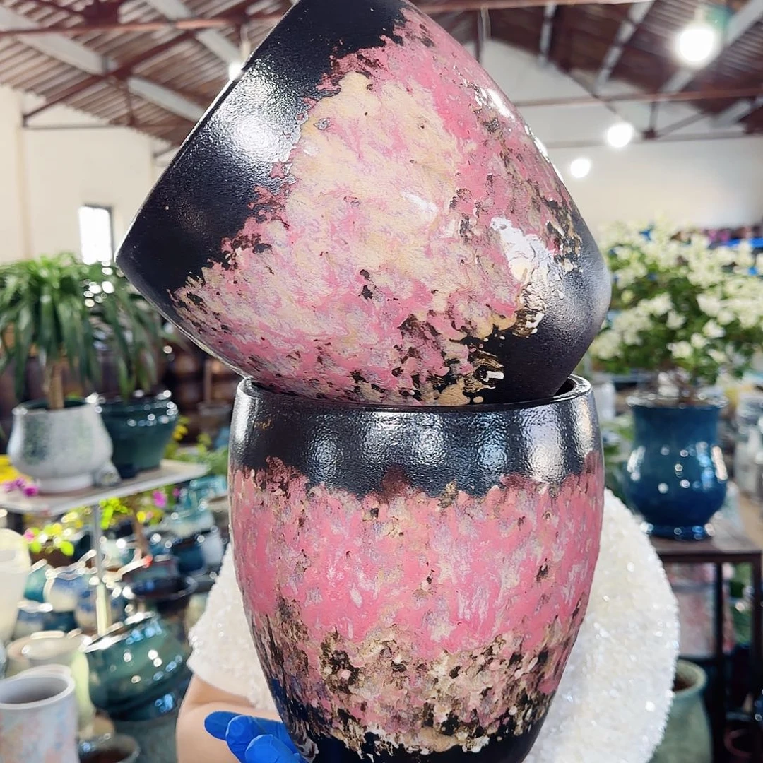 紫砂花盆高20口18