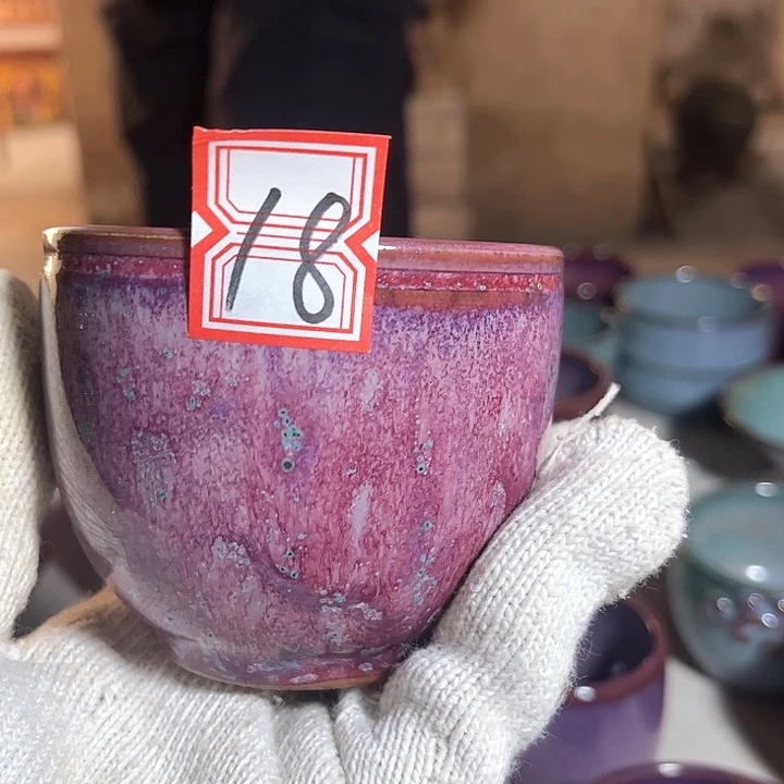 瓷片钧瓷手工艺品杯子