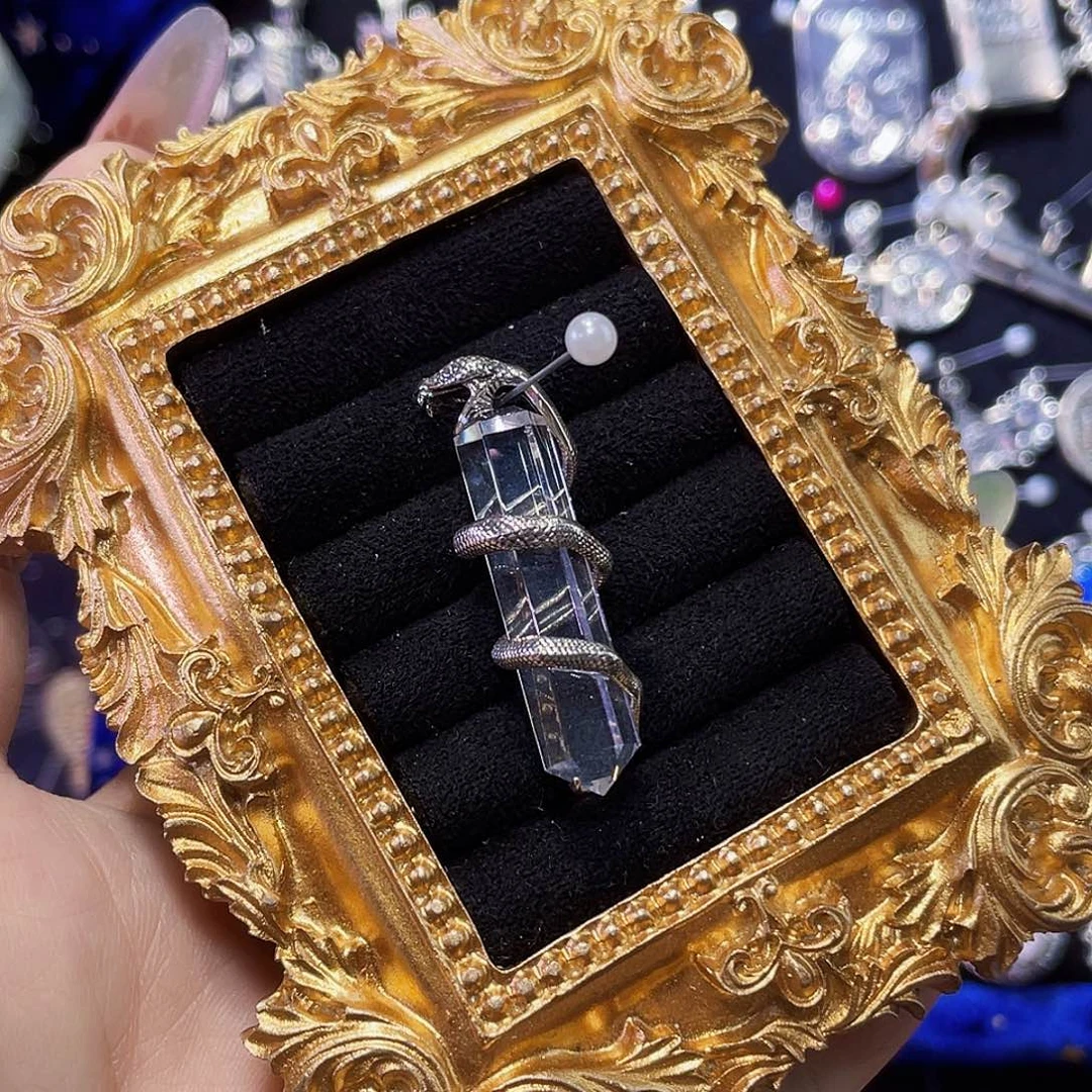 羽毛925银蛇绕白水吊坠