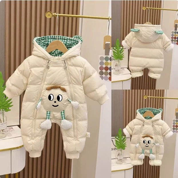 冬季棉服婴儿卡通爬服冬季宝宝连体衣冬款婴儿加绒保暖哈衣