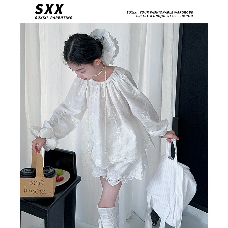 【酷哒仔】女童宫廷风气质套装2025春秋新款中大童时髦小众两件套