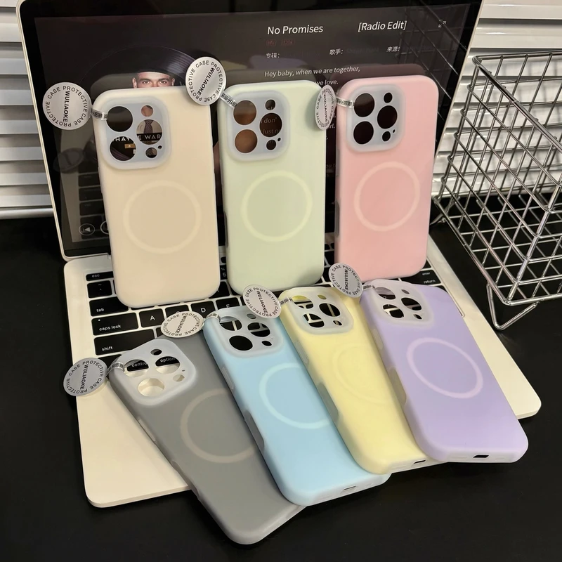 磁吸*精孔果冻液态硅胶一体按键适用iPhone16promax手机壳苹果17