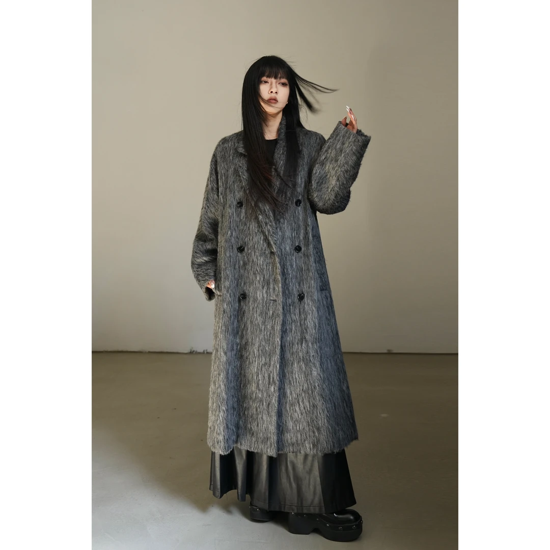 呆毛DM.FACTORY 【现货】冬季新款高级毛茸茸双面呢大衣DMJ3442