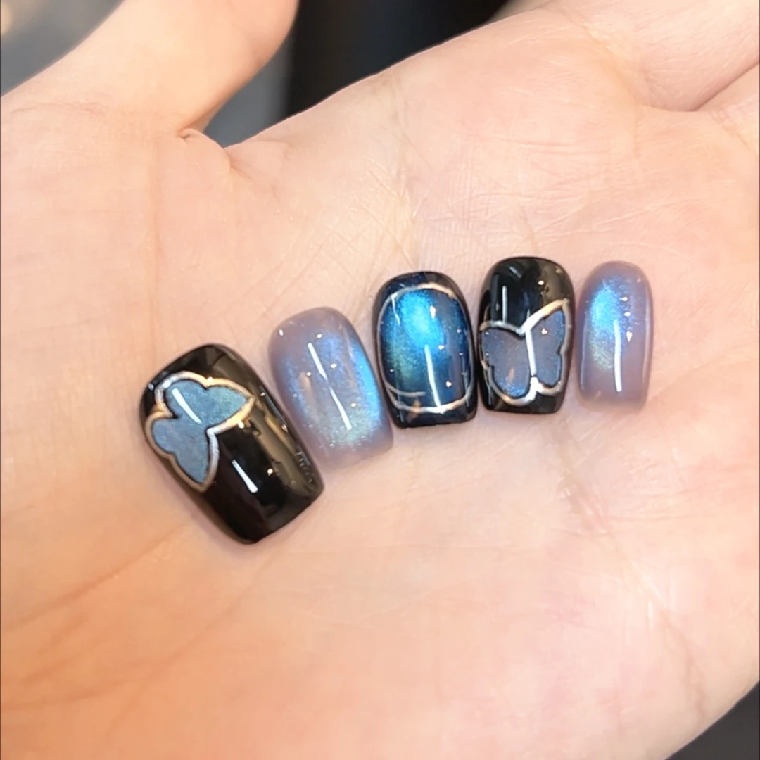 封印 美甲款式推荐2025爆款美甲猫眼穿戴甲亿霖手工高端穿戴甲