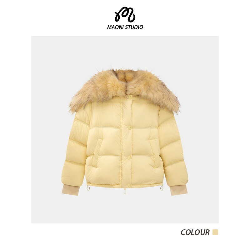 毛妮LADIESFIRST90白鸭绒羽绒服大毛领独特显瘦加厚保暖外套L2981