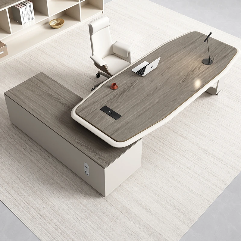 办公桌精选老板桌简约现代轻奢大班台办公桌椅组合办公室总裁桌子