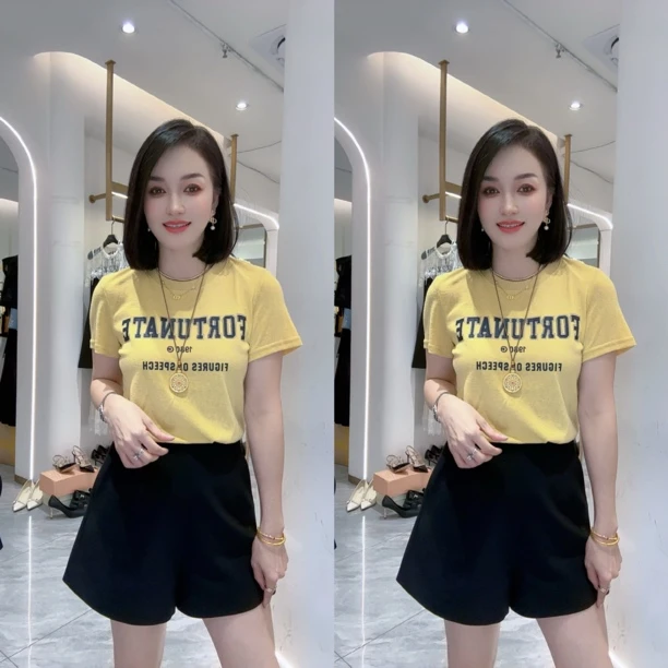 （少琴家）2025新款时尚休闲百搭圆领T恤992720