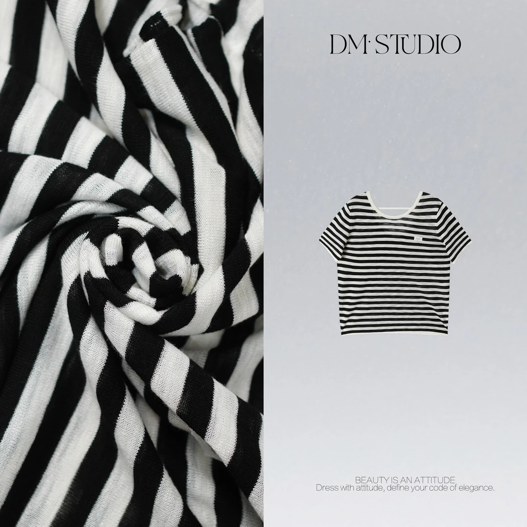 DEDM•STUDIO/气质慵懒减龄个性显瘦条纹百搭T恤上衣2506TX/5078