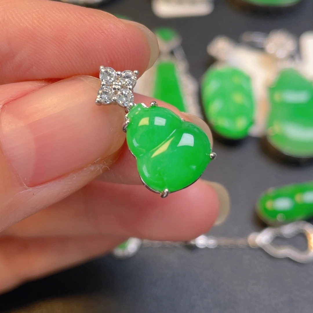 翡翠银S925镶嵌吊坠(不含链)