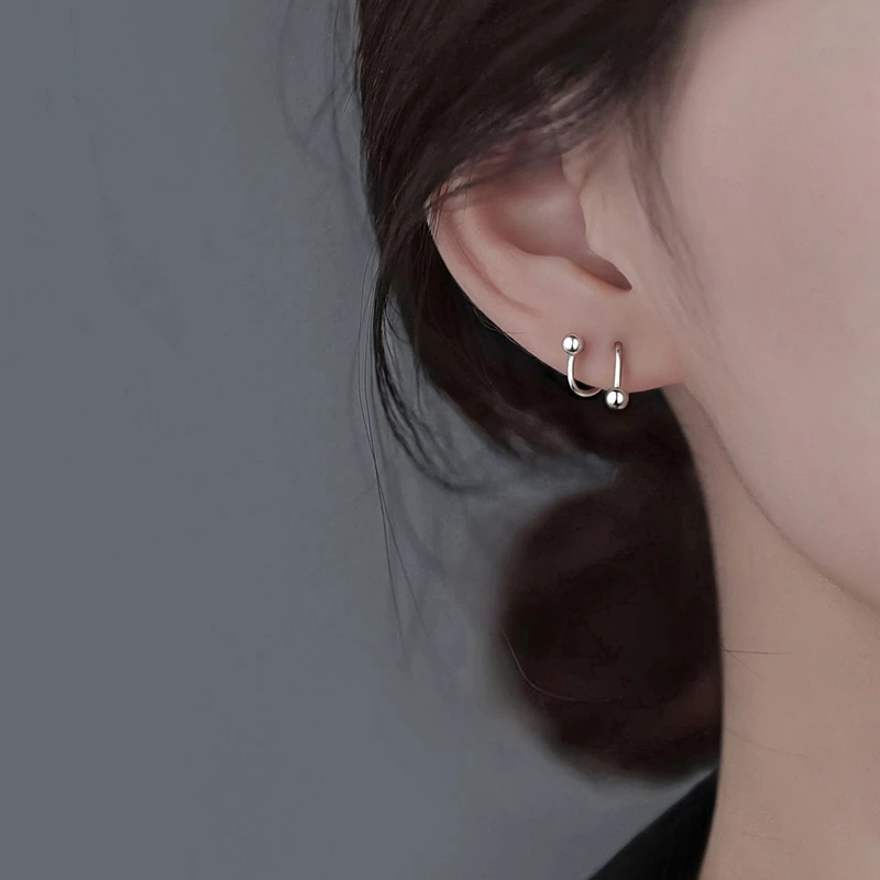足银耳饰 弹簧耳钉999纯银高级感耳圈五角星爱心波浪小众百搭女