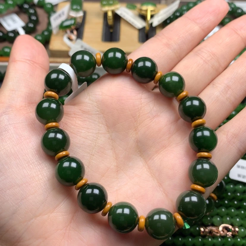 【闪购商品】未镶嵌手串和田玉（碧玉）西****天12m