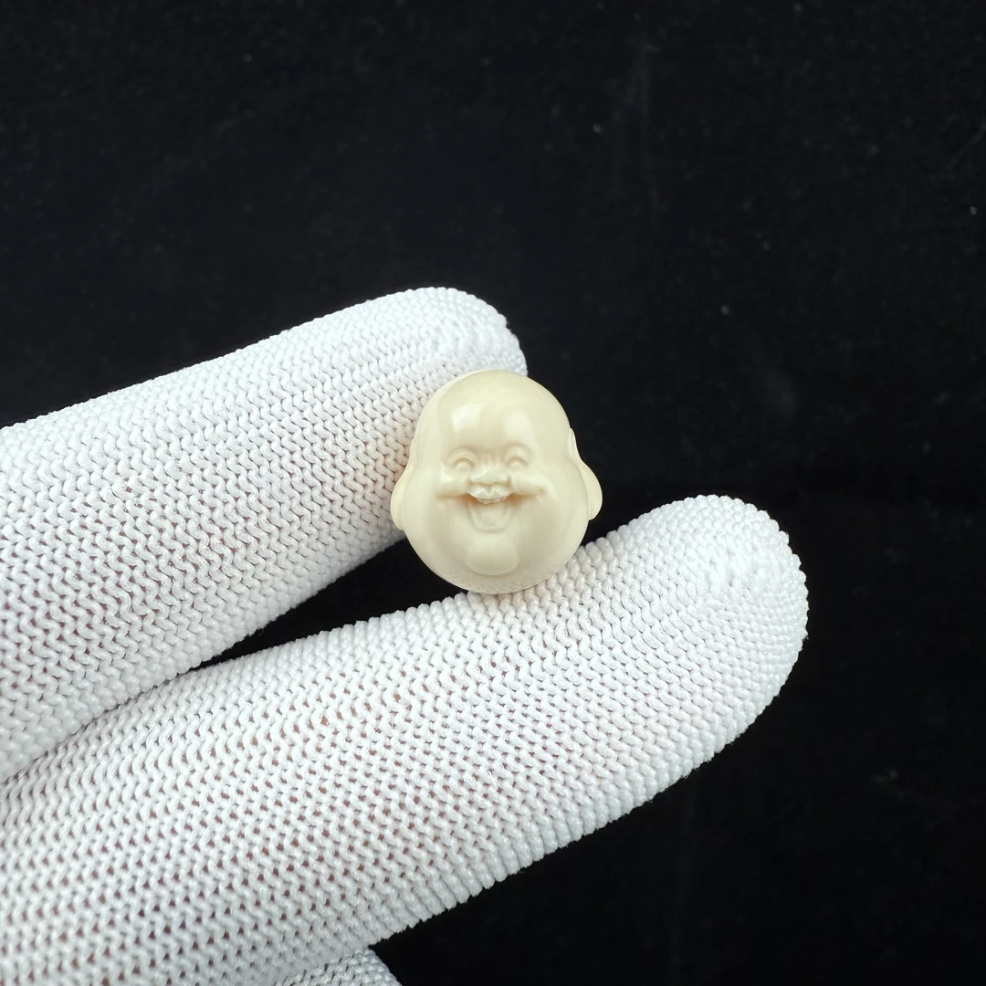 H6192天然猛犸牙 弥勒单珠配饰15.3*15.8mm 支持鉴定 假一罚十