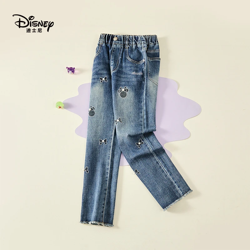 Disney/迪士尼春秋新款卡通洋气直筒牛仔裤