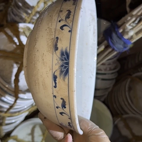 瓷片国营厂库存微瑕23.5厘米