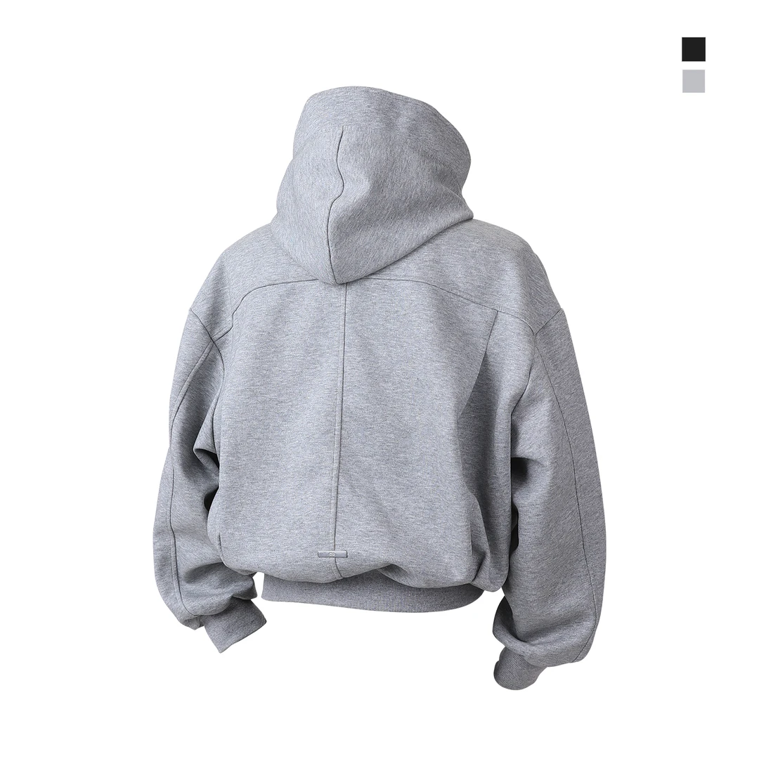 <0868-零捌陆捌>25SS开衫连帽卫衣短宽版极简质感休闲百搭春装