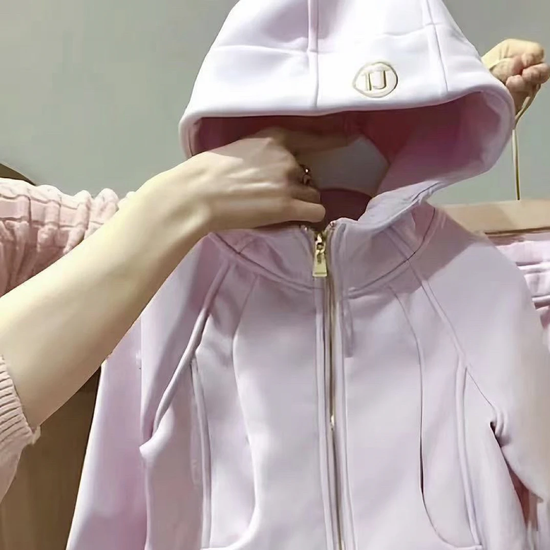 【工厂直销】（买上衣送裤子）女童春秋款韩系拼接纯色套装带帽拉链