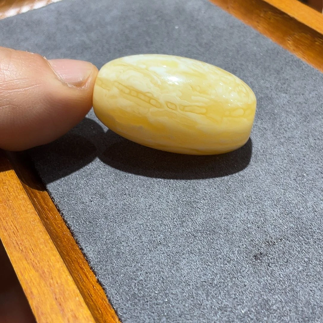 蜜蜡未镶嵌手链俄料白花蜡枣珠20*33
