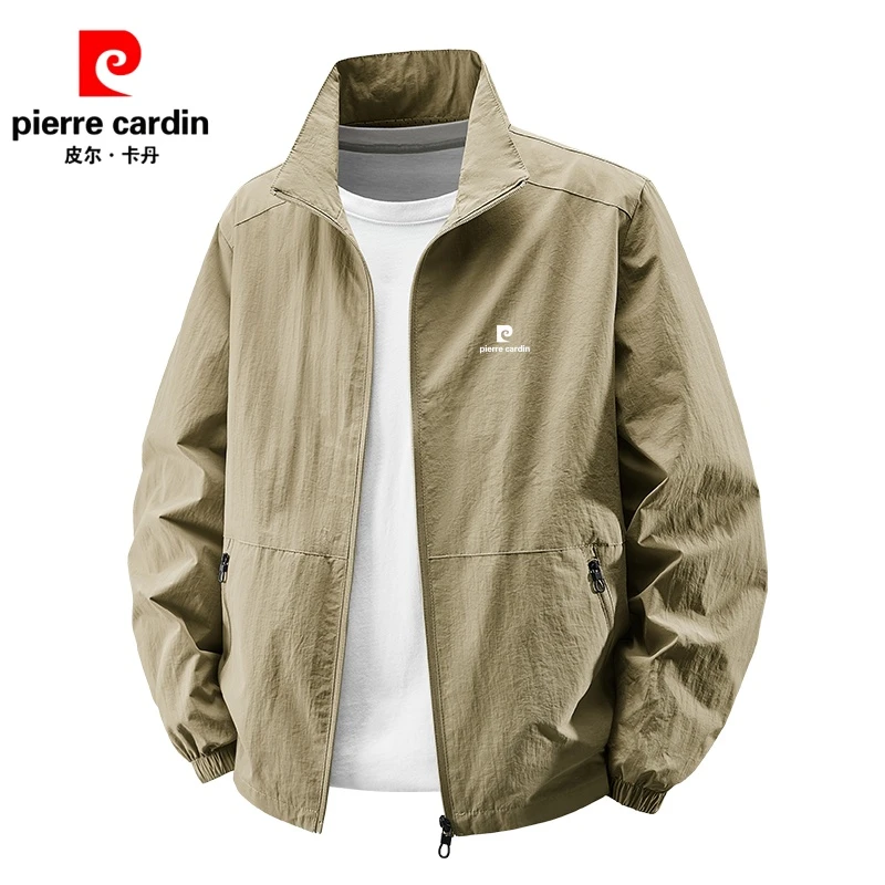 皮尔卡丹正品男士夹克外套春秋新款时尚休闲立领茄克男装百搭上衣