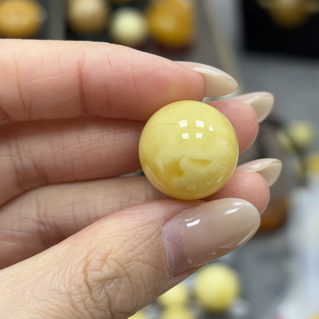 17.3mm 小妖珠宝天然原矿琥珀蜜蜡