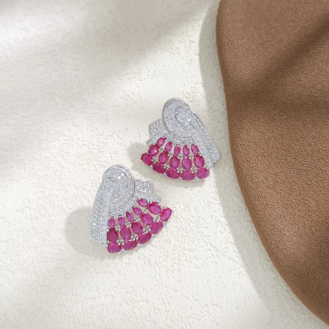 铜合金合成锆石耳饰 WHLM-000370 【星耀】 耳饰百搭时尚轻奢