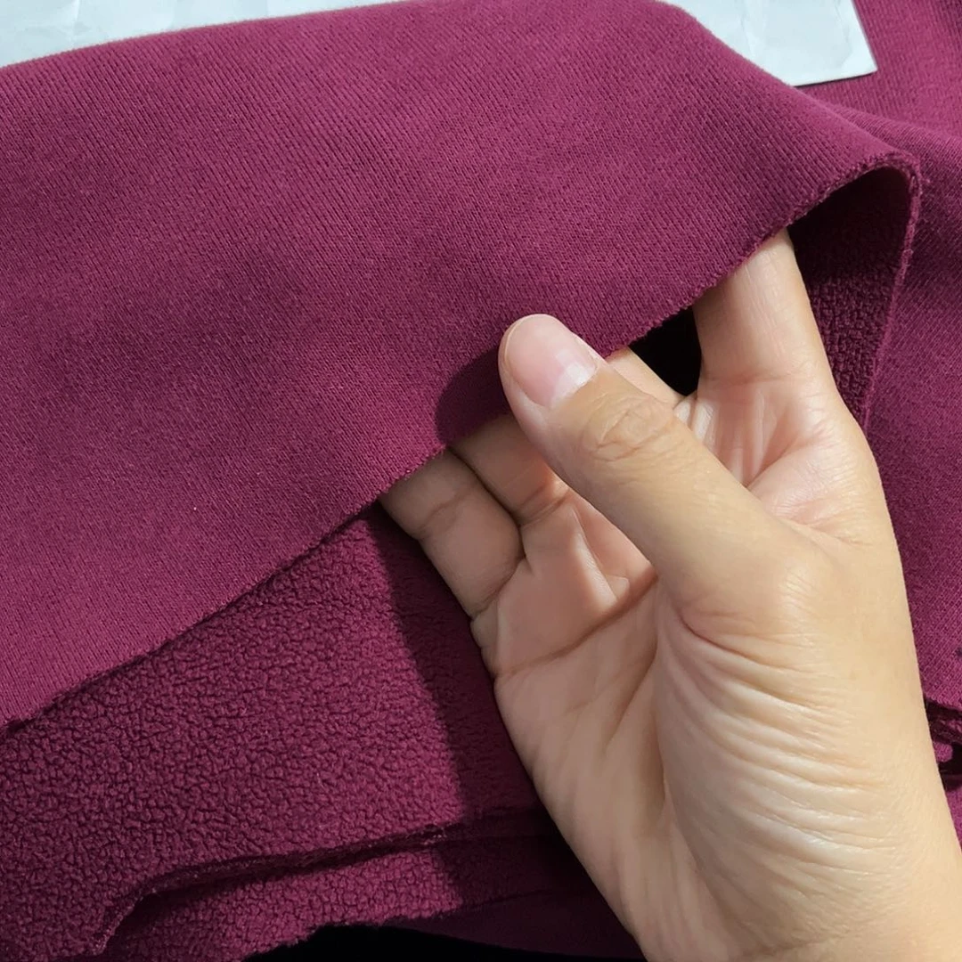 酒红色奥利绒1.8×2米长带螺纹